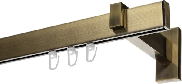 Изображение товара Карниз для штор Sundays Home Флэт Лайн Изи одинарный (составной, заглушка, антик, 4м)