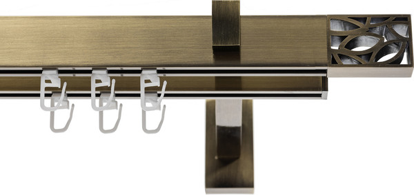 Изображение товара Карниз для штор Sundays Home Флэт Лайн Грид двойной (антик, 3м)