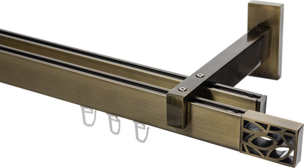 Изображение товара Карниз для штор Sundays Home Флэт Лайн Грид двойной (антик, 3м)