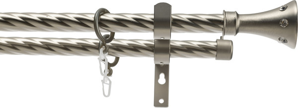 Изображение товара Карниз для штор Sundays Home Лайт Эридан 19мм+19мм двухрядный (витой, сатин, 3.2м)