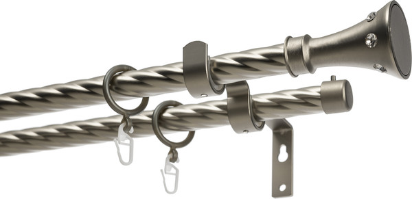 Изображение товара Карниз для штор Sundays Home Лайт Эридан 19мм+19мм двухрядный (витой, сатин, 4м)