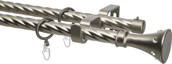 Изображение товара Карниз для штор Sundays Home Лайт Эридан 19мм+19мм двухрядный (витой, сатин, 4м)