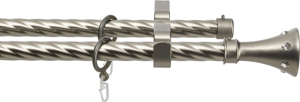 Изображение товара Карниз для штор Sundays Home Лайт Эридан 19мм+19мм двухрядный (витой, сатин, 4м)