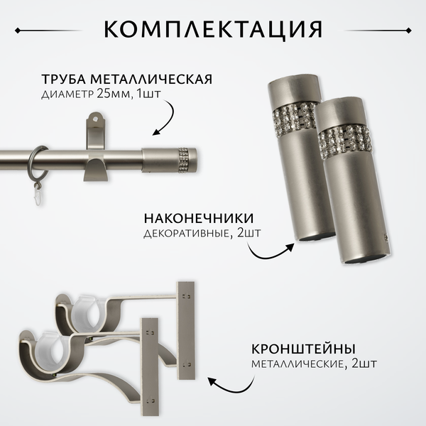 Изображение товара Карниз для штор Sundays Home Волна Имидж 25мм однорядный (сатин, 1.8м)