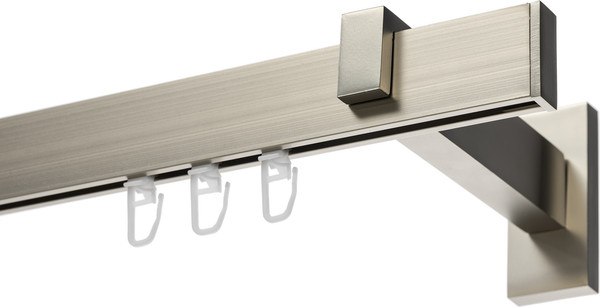 Изображение товара Карниз для штор Sundays Home Флэт Лайн Изи одинарный (заглушка, сатин, 2.4м)