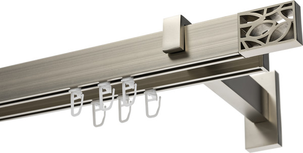 Изображение товара Карниз для штор Sundays Home Флэт Лайн Грид двойной (сатин, 2.4м)