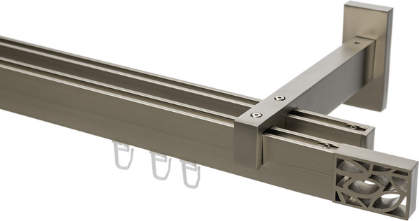 Изображение товара Карниз для штор Sundays Home Флэт Лайн Грид двойной (составной, сатин, 3.2м)