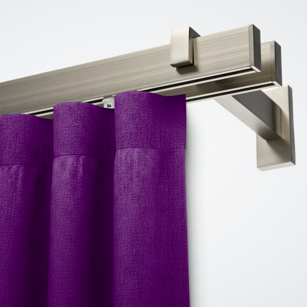 Изображение товара Карниз для штор Sundays Home Флэт Лайн Изи двойной (заглушка, сатин, 2.4м)