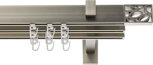 Изображение товара Карниз для штор Sundays Home Флэт Лайн Грид тройной (сатин, 2.4м)