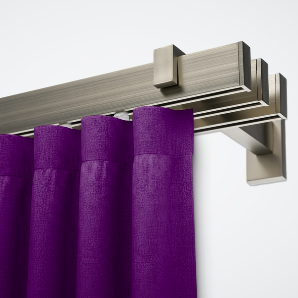 Изображение товара Карниз для штор Sundays Home Флэт Лайн Изи тройной (заглушка, сатин, 2м)
