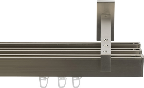 Изображение товара Карниз для штор Sundays Home Флэт Лайн Изи тройной (заглушка, сатин, 2.4м)