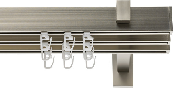 Изображение товара Карниз для штор Sundays Home Флэт Лайн Изи тройной (заглушка, сатин, 4м)