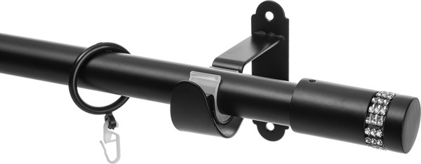 Изображение товара Карниз для штор Sundays Home Волна Имидж 25мм однорядный  (черный матовый, 1.8м)