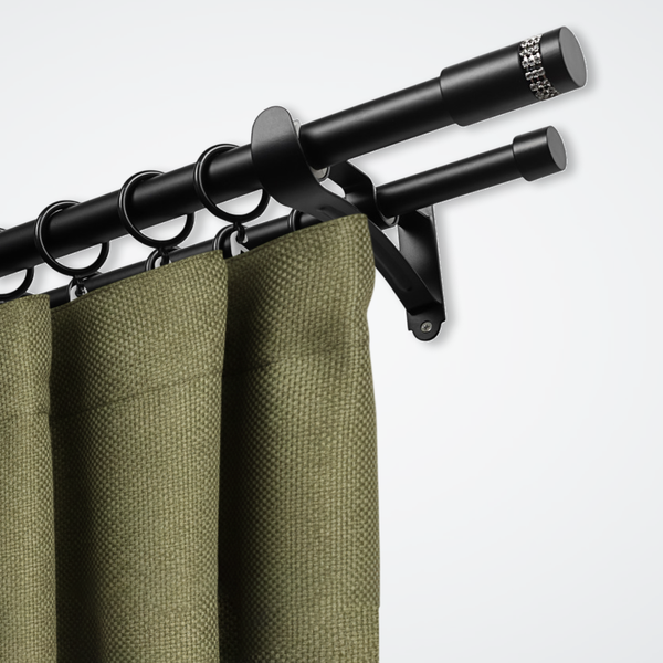 Изображение товара Карниз для штор Sundays Home Волна Имидж 25мм+19мм двухрядный (черный матовый, 3.2м)