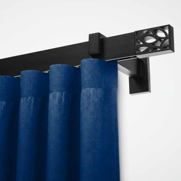 Изображение товара Карниз для штор Sundays Home Флэт Лайн Грид одинарный (черный матовый, 2м)