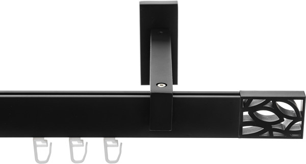 Изображение товара Карниз для штор Sundays Home Флэт Лайн Грид одинарный (черный матовый, 3м)