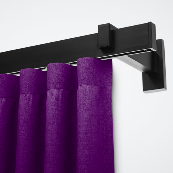 Изображение товара Карниз для штор Sundays Home Флэт Лайн Изи одинарный (заглушка, черный матовый, 1.6м)