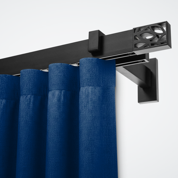 Изображение товара Карниз для штор Sundays Home Флэт Лайн Грид двойной (черный матовый, 2.4м)