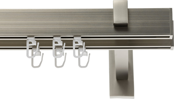 Изображение товара Карниз для штор Sundays Home Флэт Лайн Изи двойной (заглушка, черный матовый, 1.6м)