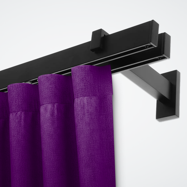 Изображение товара Карниз для штор Sundays Home Флэт Лайн Изи двойной (заглушка, черный матовый, 2м)