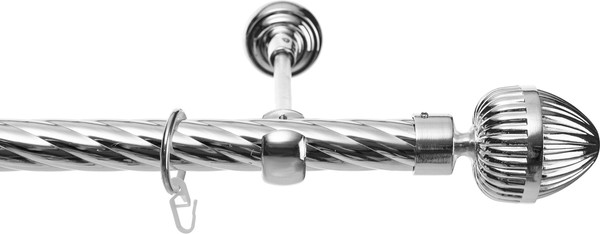 Изображение товара Карниз для штор Sundays Home Шайн Одеон 25мм однорядный (хром, 3.2м)