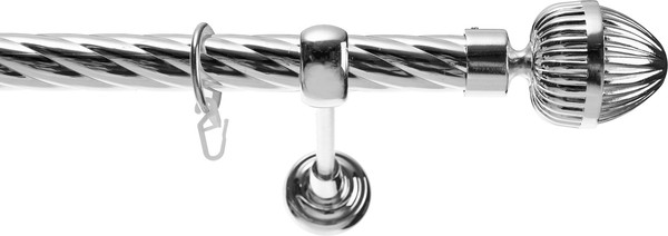 Изображение товара Карниз для штор Sundays Home Шайн Одеон 25мм однорядный (хром, 4м)