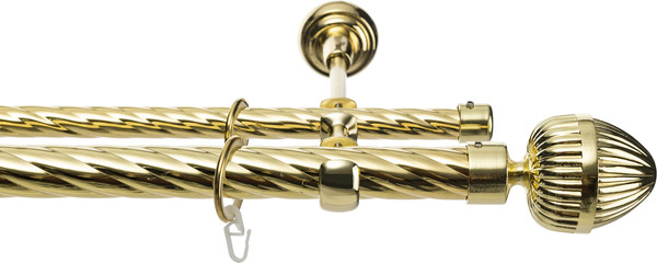 Изображение товара Карниз для штор Sundays Home Шайн Одеон 25мм+16мм двухрядный (золото, 4м)