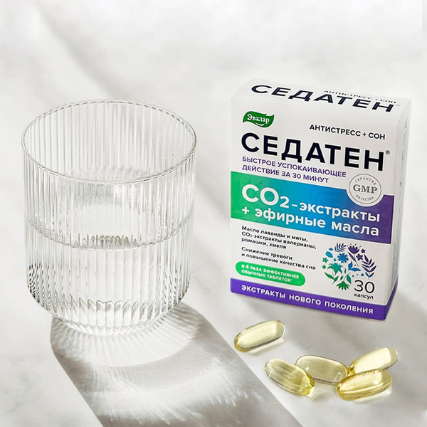 Изображение товара Пищевая добавка Эвалар Седатен (30 капсул)