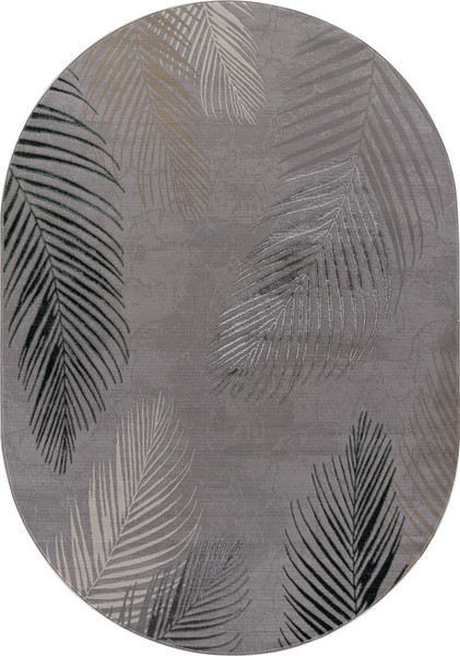 Изображение товара Коврик Merinos Liman F167-OVAL-GRAY-D.GREEN (1.2х1.8)