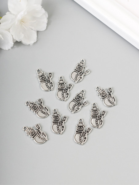 Изображение товара Набор подвесок декоративных Арт Узор Снеговик с метелкой / 10843148 (10шт)