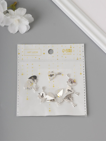 Изображение товара Набор подвесок декоративных Арт Узор Сердце со стрелой / 10843146 (10шт)