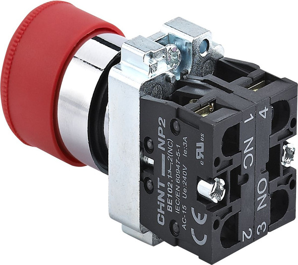 Изображение товара Кнопка для пульта Chint Грибок 1НО+1НЗ / 574016