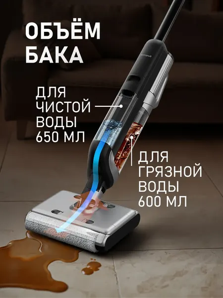 Изображение товара Вертикальный пылесос Weissgauff V22 BLDC 250 Graphite DoubleSide AquaPro SelfDry 