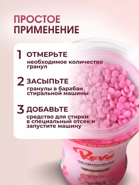 Изображение товара Кондиционер для белья Reva Care Цветок свободы в гранулах (280г)