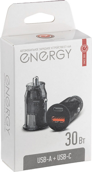 Изображение товара Адаптер питания автомобильный Energy ET-44А / 109944 (черный)