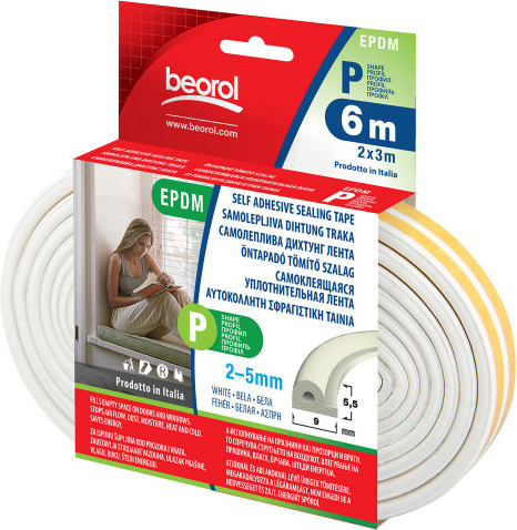 Изображение товара Лента уплотнительная Beorol Самоклеющаяся Р профиль (белый)