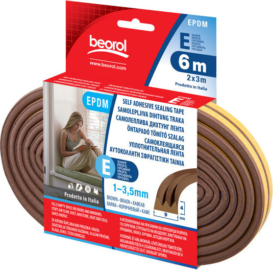 Изображение товара Лента уплотнительная Beorol Самоклеющаяся E профиль (коричневый)