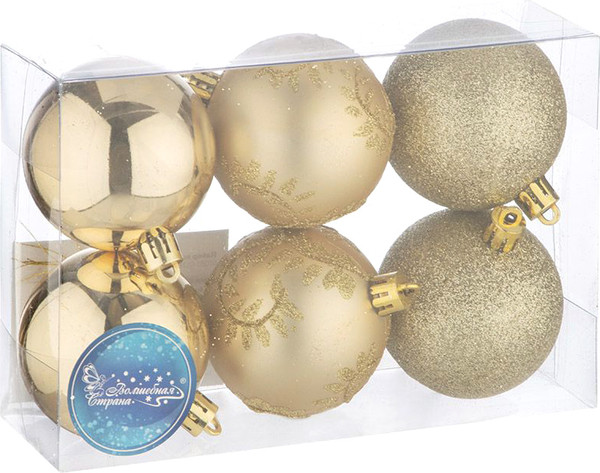 Изображение товара Набор шаров новогодних Волшебная страна SYQB3-0123246 / 106350 (6шт)