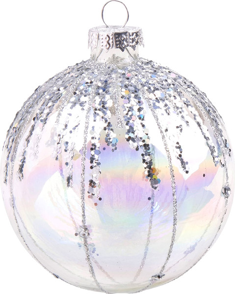 Изображение товара Шар новогодний Волшебная страна Иней 108551 (перламутр с серебром)