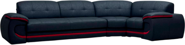 Изображение товара Диван угловой Петрамебель Браво правый (темно-серый тео блэк/красный тедди 644)