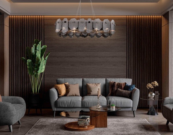 Изображение товара Люстра Ambrella LH31205/12 SN/SM (сатин никель/дымчатый)