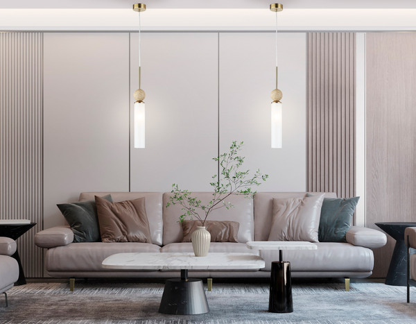 Изображение товара Потолочный светильник Ambrella LH53256 BS/FR (латунь/белый матовый)