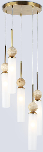 Изображение товара Люстра Ambrella LH53259/5 BS/FR (латунь/белый матовый)