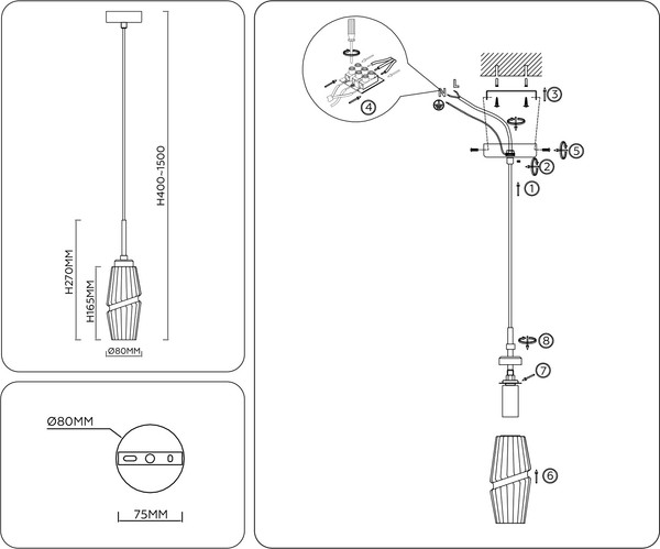 Изображение товара Потолочный светильник Ambrella LH55208 BS/CL (латунь/прозрачный)