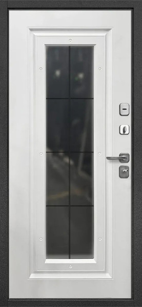 Изображение товара Входная дверь Гарда 9 Ковка стеклопакет букле графит/белый матовый (96x205, правая)