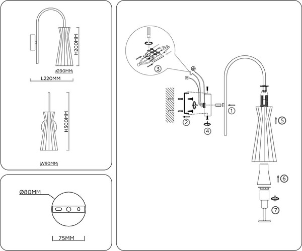 Изображение товара Бра Ambrella LH55655 СH/CL (хром/прозрачный)