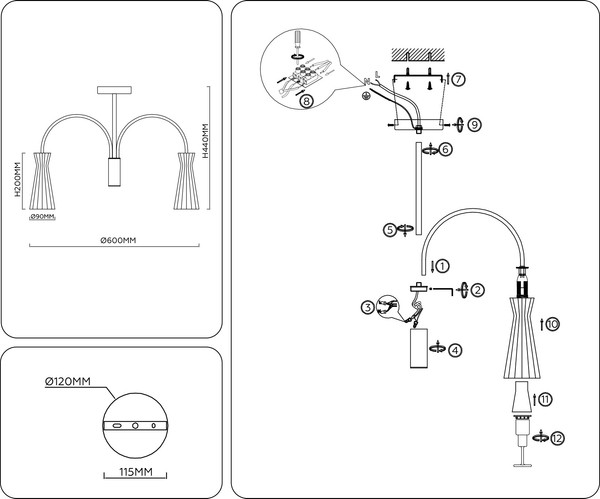Изображение товара Люстра Ambrella LH55701/5 BS/CL (латунь/прозрачный)
