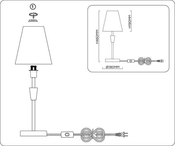 Изображение товара Прикроватная лампа Ambrella LH75057 BS/GN (латунь/зеленый)