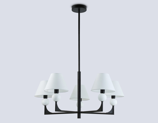 Изображение товара Люстра Ambrella LH75153/5 BK/FR (черный/белый матовый)