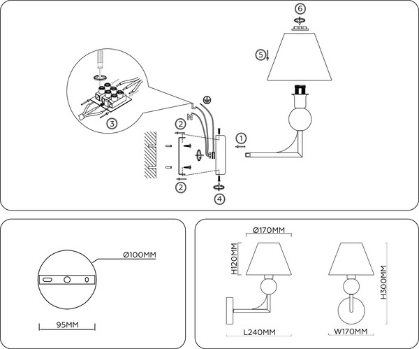 Изображение товара Бра Ambrella LH75165 BS/FR (латунь/белый матовый)